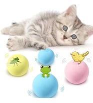Kedi Otlu 3 Sesli İnteraktif Top Kedi Oyuncağı