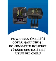 Mey İthalat® Wireless Şarjlı Akıllı Saat Dijital Göstergeli Kablosuz Bluetooth Kulaklık Nabız Ölçer