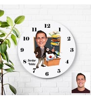 Karikatürlü Öğretmen Kişiye Özel Duvar Saati