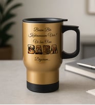 BK Gift Kişiye Özel Fotoğraflı Babalar Günü Tasarımlı Kulplu Çelik Bardak Termos Mug 450ml-4, Babalar Günü Hediye, Babaya Hediye