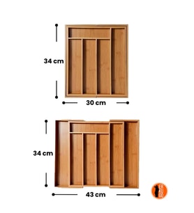 Bambu Ayarlanabilir (BÜYÜK BOY) Çekmece Içi Ölçü Ayarlı Kaşıklık 5-7 Bölmeli, Organizer