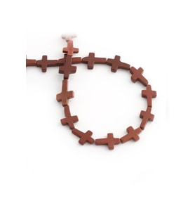 Jasper Doğal Taş Parlak Kahverengi Haç Kesim 12x16mm Dizi [AA]