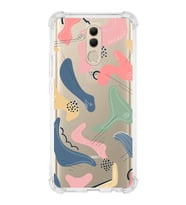 Huawei Mate 20 Lite Uyumlu Köşe Korumalı Antişok Kapak Abstract Tasarımlı Şeffaf Silikon Kılıf