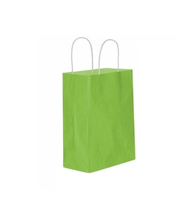 Kağıt Hediye Çantası Küçük Boy Düz Renk 18X24 Cm (25 Adet)  Fıstık Yeşili