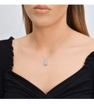 0,30 Karat Pırlanta Baget Kolye (Beyaz)