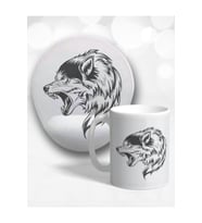 Wolf Bilek Destekli Mouse Pad Ve Kupa Bardak Seti