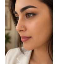 925 Ayar Gümüş Minimal Burun Hızması Piercing Zirkon Taşlı Unisex Nose Ring Günlük Kullanım Şık Tasarım