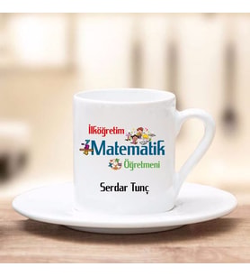 İlköğretim Matematik Öğretmeni Türk Kahve Fincanı (Beyaz)