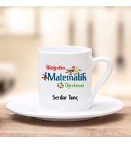 İlköğretim Matematik Öğretmeni Türk Kahve Fincanı (Beyaz)