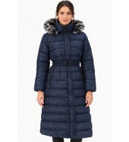 Dewberry Kadın %100 Polyester Kaban Lacivert Z9779 Günlük Dış Giyim, Şehir ve Ofis Stili, Hafta Sonu Kombini