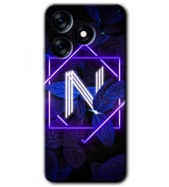 Tecno Spark 10 Pro Kılıf HD Desen Baskılı Kılıf - Dark Neon Yaprak N Harfi