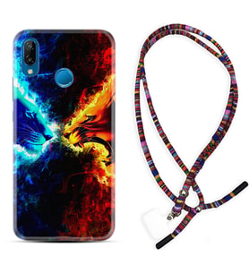 Huawei P20 Lite Mate 10 20 Lite Pro P40 Lite KılıfBoyun Asklı Rasta Silikon Red Blue Leon 1714
