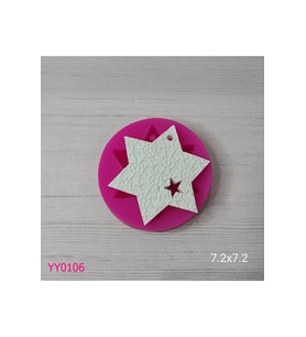 YY0106 Desenli Yıldız Boşluklu Yıldız Silikon Kalıp