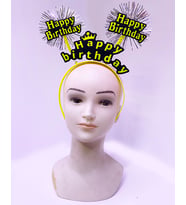 Nessiworld Happy Birthday Püsküllü Neon Sarı Renk Doğum Günü Tacı 22x19 cm