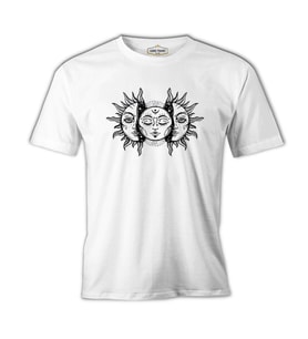 Moon in the Sun Beyaz Erkek Tshirt