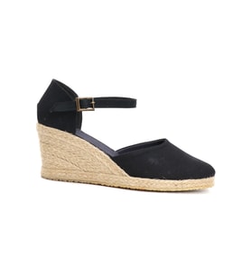 Gerçek Elişi Siyah Kadın Dolgu Topuk Espadril Handmade