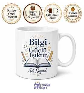 İsimli Okul Kupası Kişiye Özel Baskılı Hatıra Hediye Bardak Mezuniyet