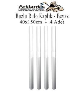 Buzlu Rulo Şeffaf Kaplık 4 Adet 40x150 cm Defter Kitap Kaplığı Okul Öğrenci Rulo Kaplık (Beyaz)