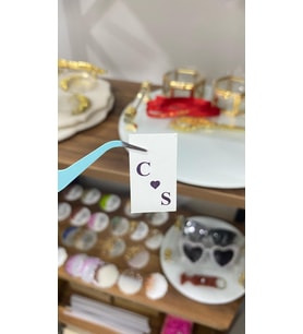 Söz, Kına, Nişan, Düğün Süsleme Kartı 3x5 cm Kraft Renk - 50 Adet - Arletikettasarım