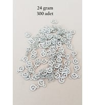 Oya Abiye Bileklik Kolye Pleksi Metalik Plastik Pul Gümüş Renk 24 gram 300 adet - BNC576