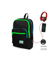 Coral High Kids Dört Bölmeli Siyah İlkokul Çantası USB Şarjlı Kulaklık Çıkışlı 23817