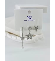 Zirkon Taşlı Üçlü Kombin Küpe - Kp00064