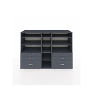 Kronos Dolap 10 Raflı 6 Çekmeceli  220x59x163 Antrasit-Antrasit