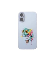 iPhone 17 ile Uyumlu Splash Bukalemun Tasarımlı Şeffaf Silikon Kılıf