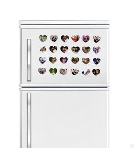 Kişiye Özel Fotoğraf Baskılı Kalp Magnet 8x7 cm (24 Adet)