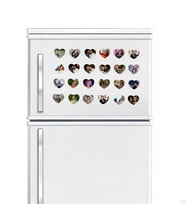 Kişiye Özel Fotoğraf Baskılı Kalp Magnet 8x7 cm (24 Adet)