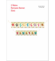 2 Metre Hoşgeldin Ramazan Temalı Dini Süsü Kuşe Kağıt Demonte