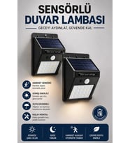 Solar Sensörlü Duvar Lambası Bahçe Lamba 20 Led Işık