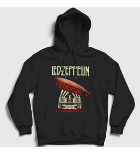 Presmono Unisex Siyah Mothership Led Zeppelin Kapüşonlu Sweatshirt 96267tt
