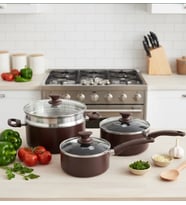 GreenPan Cambridge Red 3’lü Tencere Seti (16 cm – 20 cm – 24 cm + 24 cm Buharda Pişirici)