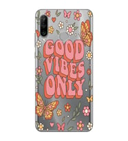 Huawei P30 Lite Uyumlu Good Vibes Only Desenli Şeffaf Telefon Kılıfı
