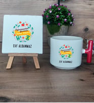 Öğretmenler Günü Hediyesi Hediye Seti Kupa Bardak T Kulplu ve Dekoratif Taş Öğretmenler Günü Hediyesi (Model 1)