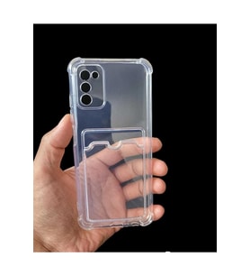 Teknomoda Samsung Galaxy A02s Kılıf Kartlıklı Anti Şok Korumalı Şeffaf Silikon Şeffaf Açık