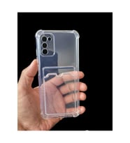Teknomoda Samsung Galaxy A02s Kılıf Kartlıklı Anti Şok Korumalı Şeffaf Silikon Şeffaf Açık