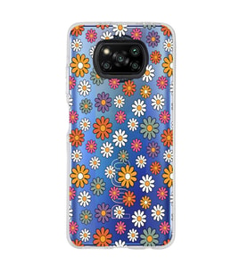 Poco X3 Pro Uyumlu Çiçek Desenli Şeffaf Telefon Kılıfı
