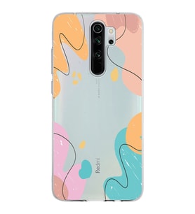 Xiaomi Redmi Note 8 Pro Uyumlu Kapak Karışık Renkler Tasarımlı Şeffaf Silikon Kılıf