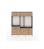 Arges Gardrop 8 Raflı 4 Çekmeceli 3 Askılı 220x30x243 Antrasit-Çam