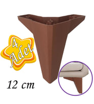 4 Adet Serdivan 12 cm Ceviz Ahşap Desenli Lüx Mobilya Kanepe Sehpa Ünite Koltuk Ayağı Baza Ayak