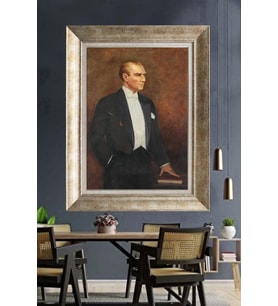 Gümüş Çerçeveli Atatürk Tablo za102