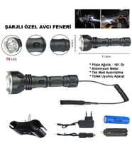 Orjinal 600 Lümen Tx6 Şarjlı Özel Avcı Feneri Wt-253
