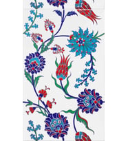 Armada Çini 25x40 Cm SP 405 Desenli İznik Çini Karo Lale Karanfil