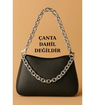 Model 4 Gümüş Zincirli  Klips Halkalı Çanta Askısı- 90x35cm- Çanta Aksesuarı -Çanta Askısı