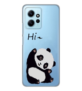 Redmi Note 12 4G Uyumlu Sevimli Panda Desenli Şeffaf Telefon Kılıfı