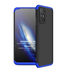 Microsonic Xiaomi Redmi 10 2022 Kılıf Double Dip 360 Protective Siyah Mavi (Siyah-Mavi)