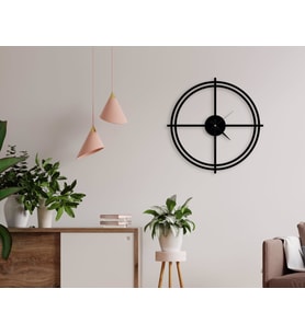BK Home Dekoratif 45cm Ahşap Duvar Saati-13 (Beyaz)
