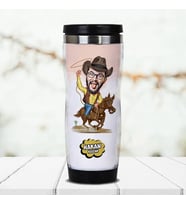Kişiye Özel Kovboy Karikatürlü Termos Bardak